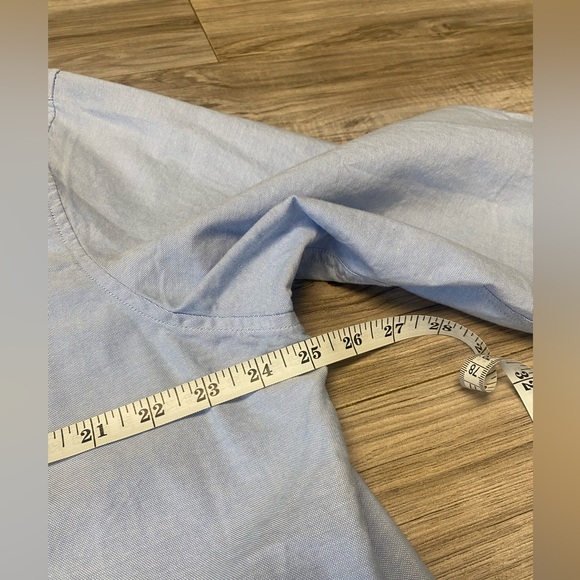 Lacoste Button Down Men's 46 Size XXL Blue Oxford Dress Shirt Long Sleeve Cotton - Picture 8 of 11